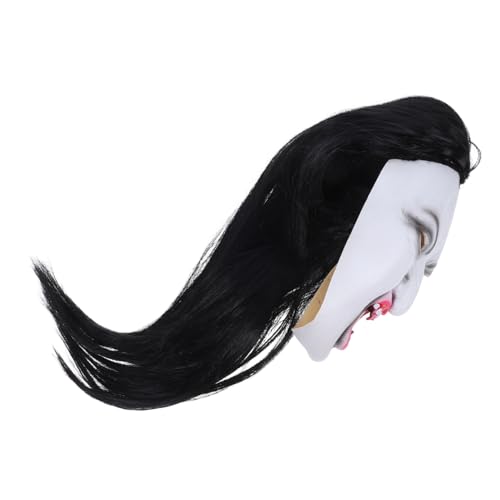 OATIPHO Horror Maske für Erwachsene mit Langem Haar Gruseliges und Kunststoffgesicht Realistische Frauenschreckensmaske für Halloween Kostüme Mottopartys Bühnenauftritte und Gruselige OATIPHO Horror Maske für Erwachsene mit Langem Haar Gruseliges und Kunststoffgesicht Realistische Frauenschreckensmaske für Halloween Kostüme Mottopartys Bühnenauftritte und Gruselige von OATIPHO