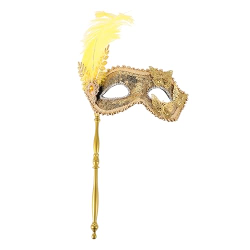 OATIPHO Karnevalsmaske Abzeichen-Armband Make-up-Kleidung sauberer Bimsstein verstellbare Schürze Glitzer Maske Plüsch Maske Frauen Mardi Gras Maske karnevalskostüm maske Plastik Golden von OATIPHO