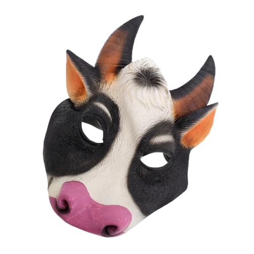 OATIPHO Kuhmaske Halloween- lustige masken Tiermaske Maskerade Zubehör Verkleidung Masken Tier-Maskerade- Kostüm Lustige Kopfbedeckung für Party Emulsion von OATIPHO