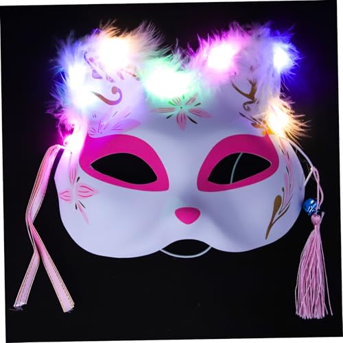 OATIPHO Leuchtende Federfuchsmaske LED-Halloween-Maske Ball Masken Party-Maske karneval party masken Fuchsmasken mask masken fox mask einzigartige Maske Karnevalsmaske Plüsch von OATIPHO