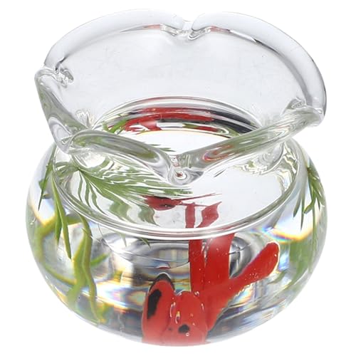 OATIPHO Mikro-landschaftsglas-Aquarium Aquariumheizung Aquarium Luftpumpe Roboter Blase Halter Dekorationen Für Aquarien Tank Würfel Futterspender Fischfutter Wasser Harz Rot von OATIPHO