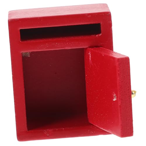 OATIPHO Mini-puppenhaus-briefkasten Winziger Briefkasten Aus Holz Mini-briefkasten- Briefkasten Mini-hausdekoration Postfach Im Mikro-landschaftsformat Rot Hölzern von OATIPHO