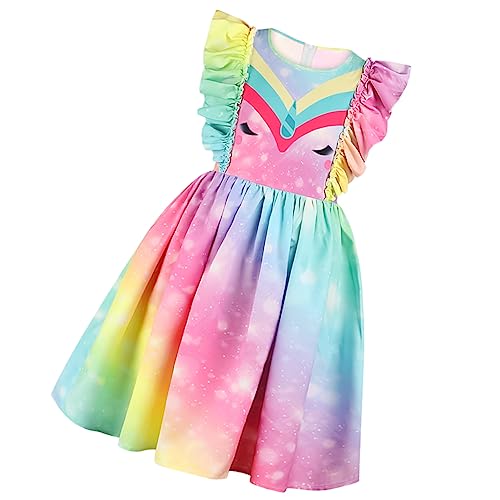 OATIPHO Regenbogenkleid kleidung Kostümkleid für Mädchen Mädchenkleid Mädchen Einteiler Polyester von OATIPHO