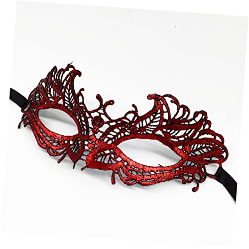 OATIPHO Rote Spitzenmaske Für Frauen Elegante Maskerade Augenmaske Aus Spitze Für Halloween Karneval Und Bühnenauftritte Perfektes Kostümzubehör Für Partys von OATIPHO