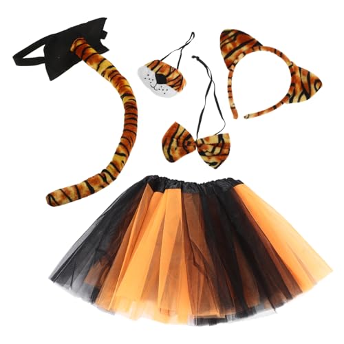 OATIPHO Tiger-kostüm-set für Jungen und Mädchen Tierohren Stirnband Nase Tutu Rock Cosplay Halloween von OATIPHO