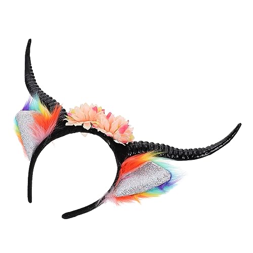 OATIPHO Stirnband Aus Horn Hörner Cosplay Skelett Stirnband Halloweenkostüm Stirnband Aus Ziegenhorn Kostüm Horn Haarreif Aus Ochsenhorn Halloween-teufelshörner Hirsch-stirnband Plastik von OATIPHO