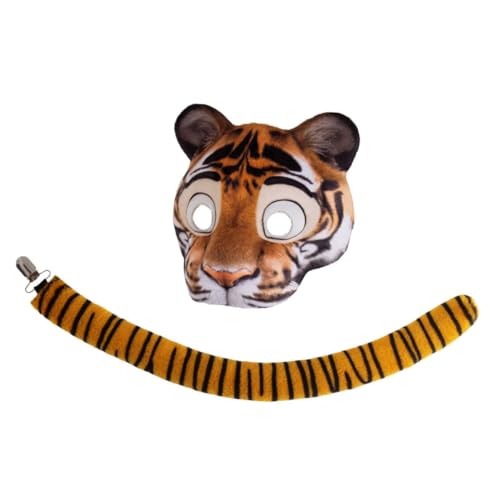 OATIPHO Tiger Mask und Set mit Elastischem Band Bequeme Halbgesichts Maske für Halloween Karneval Tierkostüm Party Vielseitig und Sicher Passend für Erwachsene OATIPHO Tiger Mask und Set mit Elastischem Band Bequeme Halbgesichts Maske für Halloween Karneval Tierkostüm Party Vielseitig und Sicher Passend für Erwachsene von OATIPHO