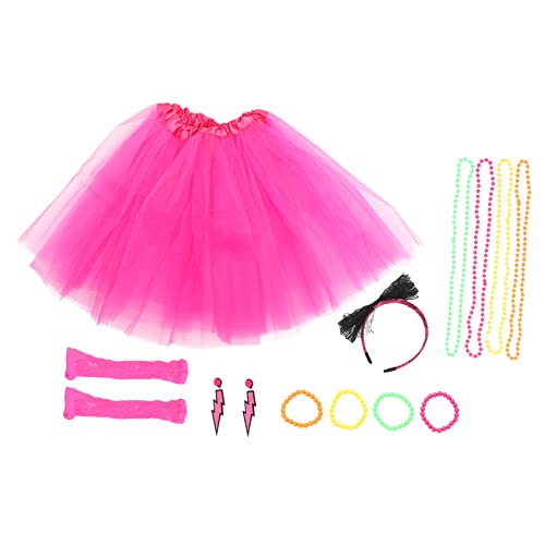 OATIPHO Tutu Kleid Set Für Halloween Mit Ohrringen Und Haarschmuck 80er Jahre Party Outfit Für Damen Ideal Für Kostümpartys Und Festivals von OATIPHO