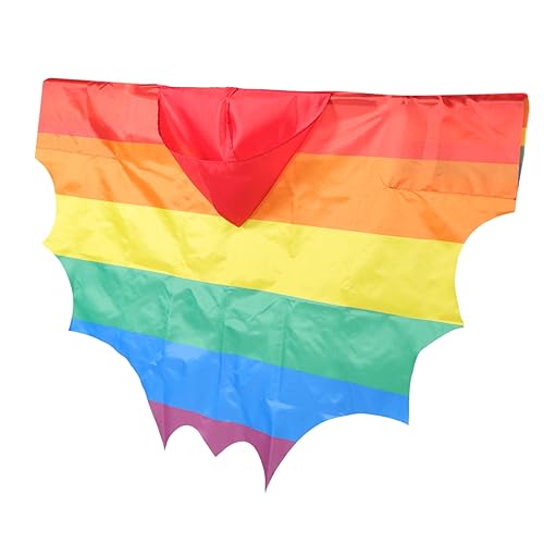 OATIPHO Umhang aus Polyester mit Regenbogenflagge Kap-Flaggen-Dekor LGBTQ-Flagge lesbischer Umhang Gay Pride Accessoires regenbogenfahne Streifen-Regenbogenflaggenumhang Regenbogenschal von OATIPHO