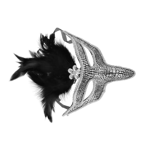 OATIPHO Venezianische Maske Damen PVC mit silbernen Federn Vogel Motiv Komfortabler Sitz Maskenball Karneval Party Kostüm Zubehör für Halloween Fasching OATIPHO Venezianische Maske Damen PVC mit silbernen Federn Vogel Motiv Komfortabler Sitz Maskenball Karneval Party Kostüm Zubehör für Halloween Fasching von OATIPHO