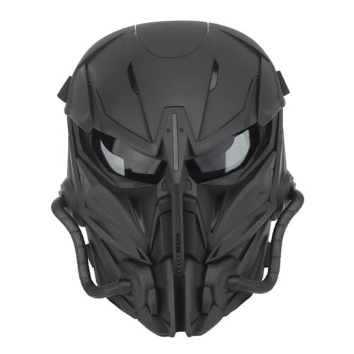 OATIPHO Vollgesichtsmaske Für Halloween Sci Fi Kostü Maske Dekoratives Accessoire Für Cosplay Und Partys Schwarze Schutzhülle Für Outdoor Events Und Filmrequisiten von OATIPHO