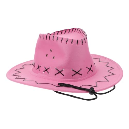 OATIPHO Western-Cowboy-Hut strohhut cowboyhut für Fischermütze Sonnenhut Kleinkind Mütze Fischerhut Babymütze Party-Cowgirl-Hut Cowgirl-Hut für Polyester Rosa von OATIPHO