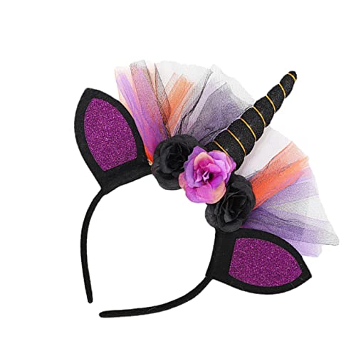 OATIPHO einhorn stirnband Party Seiden-Scrunchie Einhorn-Stirnband mit Haarklammern halloween haarschmuck halloween kopfschmuck Haarschmuck aus Horn Cosplay-Kostüm-Stütze Schwamm von OATIPHO