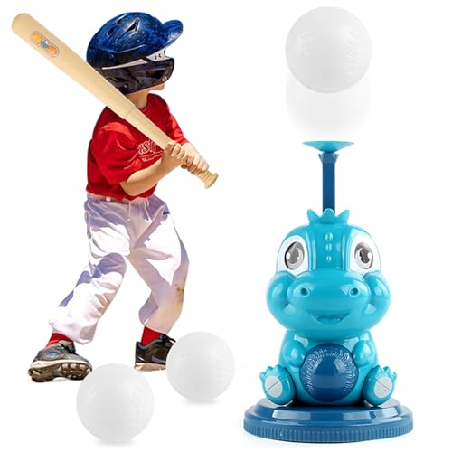 OBEST Ballspiel Sport Kinder Spielzug Set, Baseballwerfer in Dinosaurierform, Cartoon, Spiele für Kinder, tragbar, für Outdoor, Garten und Park, Kleinkinder Geschenk von OBEST