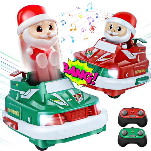 OBEST 2 Pcs Ferngesteuertes Auto für Weihnachten, RC Super Bumper Car, Zwei Gegeneinander Kollision Spielzeugauto, 360° Drift Ferngesteuerter Autoscooter für Kinder, Neujahr von OBEST