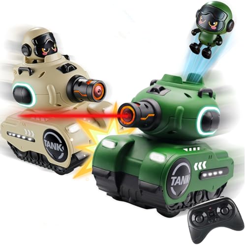 OBEST 2 Stück Ferngesteuertes Kampf Auto, 2.4 GHZ RC Schlacht Tankwagen, 360° Drehung Fernbedienung Driftwagen mit LED Licht und Musik, Katapultpuppe Spielzeug Tank Auto für 6+ Jahre Jungen/Mädchen OBEST 2 Stück Ferngesteuertes Kampf Auto, 2.4 GHZ RC Schlacht Tankwagen, 360° Drehung Fernbedienung Driftwagen mit LED Licht und Musik, Katapultpuppe Spielzeug Tank Auto für 6+ Jahre Jungen/Mädchen von OBEST