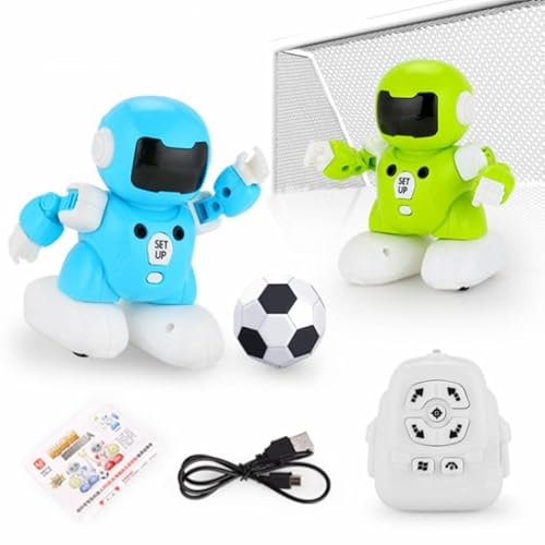 OBEST 2 PCS Soccer Roboter Spielzeug für Kinder,ferngesteuerte Roboter Spielzeug Fußballspiel Kampfroboter,interaktiver Intelligente Roboter für Kinder,mit Musik und Licht, RC Fußballspiel Robots von OBEST