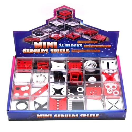 OBEST 24Pcs Intelligenz Spiel Spielzeug,Mini Ausgeglichene Labyrinth Spiel Puzzle Boxen,Geeignet für Herausfordernde und Entlastende Pädagogische Fähigkeiten der Kinder Geschenke von OBEST