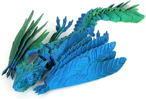 OBEST 3D Gedrucktes Drachen Spielzeug,Realistische Beweglicher Drachen Figuren, Heim Desktop Dekoration,Geschenkspielzeug für Kinder,Heimbüro-Dekoration，Verlaufsfarbe von OBEST