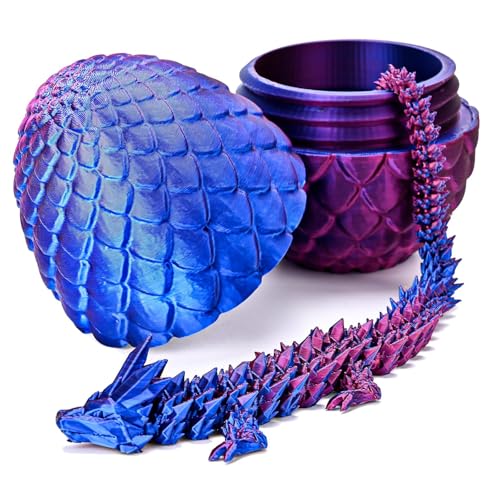 OBEST 3D Gedrucktes Drachenei Spielzeug,Realistische Beweglicher Drachen Figuren mit Abnehmbare Eierschale, Geschenkspielzeug für Kinder Erwachsene,Heimbüro- Desktop Dekoration,Verlaufsfarbe von OBEST