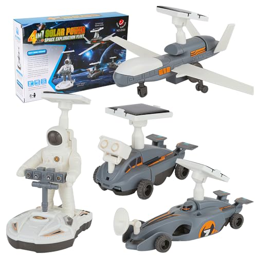 OBEST 4 Stück Solar Roboter Bausatz Kinder Spielzeug,solar Bots Modell Solarauto DIY STEM Experimente Bauspielzeug für Kinder,Geschenke solar Roboter Kinder ab 8 Jahre 9 10 11 12 13 14 Junge Mädchen von OBEST