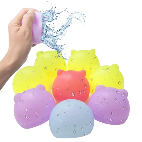 OBEST Wasserbomben Set Splash Bälle, Wasserbomben 8 Stück, Schnell Befüllbare Silikon Wasserball für Kinder Erwachsene,Geeignet für Kinder, Erwachsene, Strand, Poolparty von OBEST