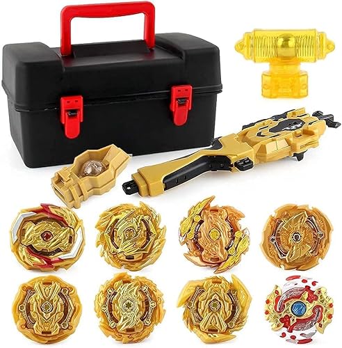 OBEST 8 Stück Kampfkreisel Set, Bey Battling Tops Kampfkreisel Set, Burst Turbo Gyro Set mit Launcher, Wirbelwind Gyros, 4D Battling Modell Kreisel Kreiselspielzeug Geschenk für Kinder von OBEST