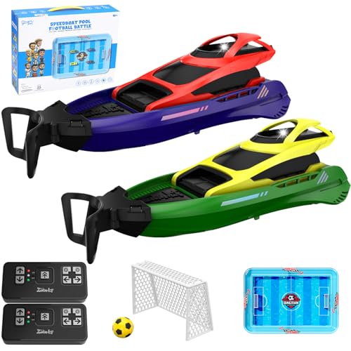 OBEST Ferngesteuertes Boot für Kinder, RC Boote mit LED-Licht, Ball Match Boot Set, RC-Boote mit Kick Football Spielzeug, Spielzeug mit aufblasbarem Pool, Schwimmbäder Wasserspielzeug für Jungen OBEST Ferngesteuertes Boot für Kinder, RC Boote mit LED-Licht, Ball Match Boot Set, RC-Boote mit Kick Football Spielzeug, Spielzeug mit aufblasbarem Pool, Schwimmbäder Wasserspielzeug für Jungen von OBEST