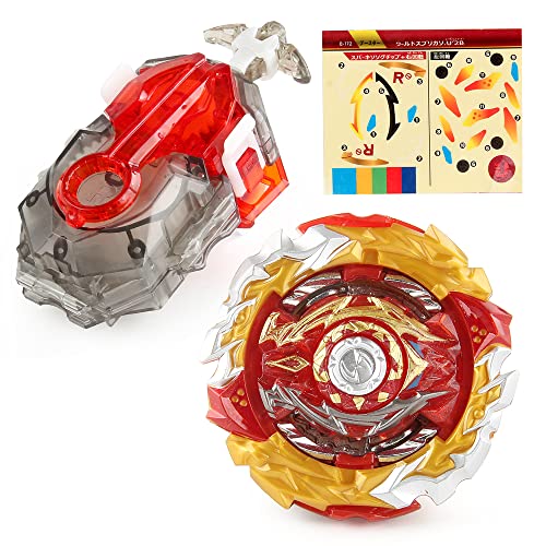 OBEST Bey Burst Turbo Set Starter Set, 4D Metal Fusion Kampfkreisel Set mit Launcher, Bey Battling Tops Speed Kreisel Launcher Battle Set für Kinder Weihnachten, Geburtstag von OBEST