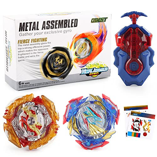 OBEST Bey Battling Tops Kampfkreisel Set, Bay Burst Spinning Top Kampfkreisel mit Launchern, Kinderspielzeug, 2 Stück Gyro Spinner Turbo Burst, Kreisel für Kinder Geschenk von OBEST