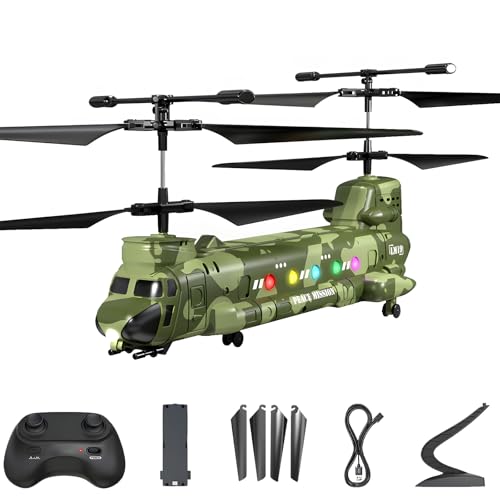 OBEST RC Helikopter, Ferngesteuerter Hubschrauber, 2.4GHz Transport RC Hubschrauber mit LED-Licht, 3 Geschwindigkeiten, Militärhubschrauber Helikoptermodelle für Erwachsene Jungen Kinder OBEST RC Helikopter, Ferngesteuerter Hubschrauber, 2.4GHz Transport RC Hubschrauber mit LED-Licht, 3 Geschwindigkeiten, Militärhubschrauber Helikoptermodelle für Erwachsene Jungen Kinder von OBEST