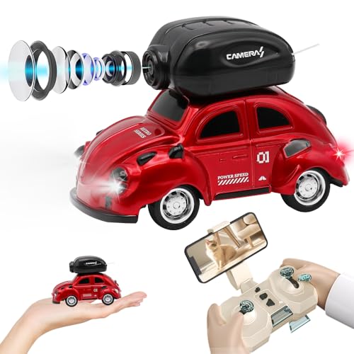 OBEST Fernbedienung Auto mit Kamera, 2.4GHz WiFi Off-Road Spielzeugauto, Mini Kamera Fahrzeug das über APP Telefon Gesteuert, LED Intelligentes Go-Kart, USB-Aufladung, Geschenk für Jungen und Mädchen von OBEST