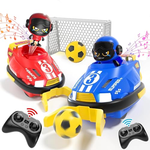 OBEST Ferngesteuertes Auto Spielzeug, 2 Stück RC Kollision Auto Super Bumper Car, 360° Drift Stunt Autoscooter mit LED Licht und Musik, Ferngesteuertes Fußballwagen, Geschenke für Jungen und MäDchen von OBEST