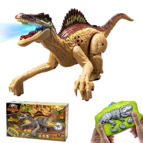 OBEST Ferngesteuertes Dinosaurierspielzeug,2.4G Ferngesteuertes Elektrisches Dinosaurier-Spielzeug mit Funktionen wie Laufen,Brüllen und Kopfschütteln,Geschenke für Jungen und Mädchen von OBEST