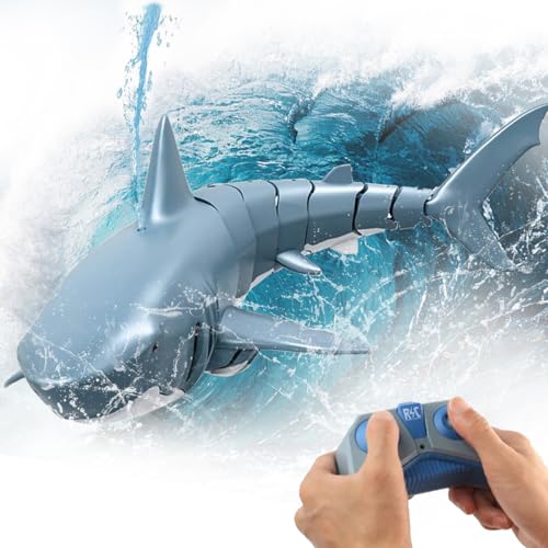 OBEST Ferngesteuertes Hai-Spielzeug, 2.4GHz RC Hai Boot für Pool und Schwimmbad, Hoher Simulation Hai-Boot Sommer-Wasserspielzeug, Elektrische Shark Boat Geschenk für Jungen und Mädchen OBEST Ferngesteuertes Hai-Spielzeug, 2.4GHz RC Hai Boot für Pool und Schwimmbad, Hoher Simulation Hai-Boot Sommer-Wasserspielzeug, Elektrische Shark Boat Geschenk für Jungen und Mädchen von OBEST