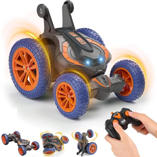 OBEST RC Stunt Auto, Ferngesteuertes Stuntcar LED Ferngesteuertes Auto, 360°-Drehung Spielzeug Mädchen Jungen Weihnachten Geburtstag Geschenk für Kinder Kinderspielzeug Auto, Dual Batterie von OBEST