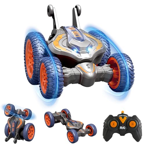 OBEST RC Stunt Auto, Ferngesteuertes Stuntcar LED Ferngesteuertes Auto, 360°-Drehung Spielzeug Mädchen Jungen Weihnachten Geburtstag Geschenk für Kinder Kinderspielzeug Auto, Dual Batterie von OBEST