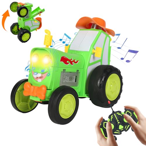 OBEST Fernsteuerung Stuntauto,Verrücktes Springendes Spielzeugauto, Tanzauto mit Musik und Licht, 90° Aufrechtes Fahren,Wiederaufladbare Batterie,Kinderspielzeug von OBEST