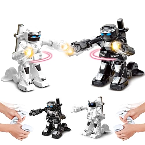 OBEST Ferngesteuertes Roboterspielzeug, RC-Kampfroboter mit Lichtern und Geräuschen, 2-Personen-RC-Elektro-Kampfspielzeug, 5 Knockouts, interaktives Kinderspielzeug, Weihnachts Geschenke für Kinder von OBEST