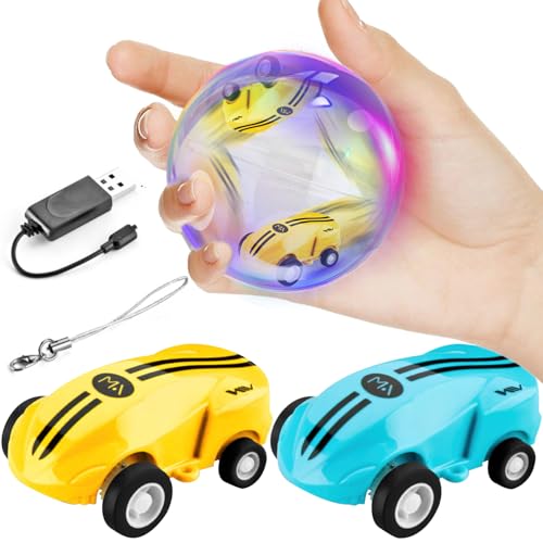 OBEST Mini Spielzeugauto Set, 2 Teiliger Stunt Rennwagen mit LED Regenbogenlichtern, Anti Gravity Taschenzauberauto, Das Sich bei Hoher Geschwindigkeit um 360° Drehen Lässt, Kindergeschenk von OBEST