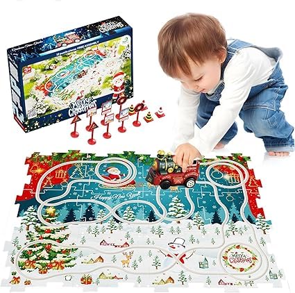 OBEST Puzzle-Rennbahn für Kinder,Weihnachts-Puzzle-Rennbahn-Spielzeug,Geeignet als Geschenk für Kinder im Alter von 3 bis 5 Jahren,Montessori-Lernspielzeug OBEST Puzzle-Rennbahn für Kinder,Weihnachts-Puzzle-Rennbahn-Spielzeug,Geeignet als Geschenk für Kinder im Alter von 3 bis 5 Jahren,Montessori-Lernspielzeug von OBEST