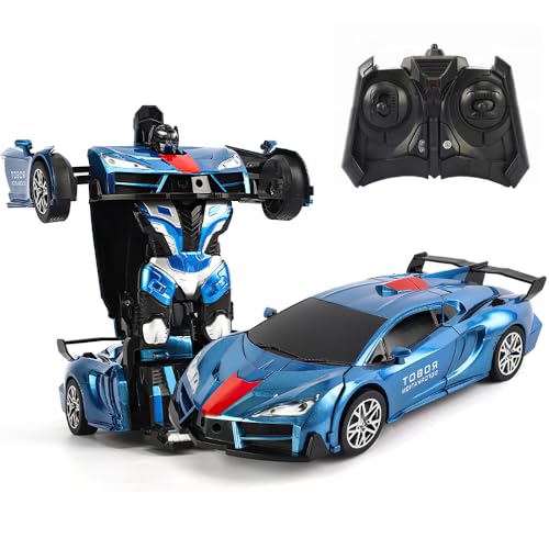 OBEST Transform Ferngesteuertes Auto Spielzeug, 2-in-1 Ferngesteuertes Auto Roboter,RC Rennauto,Junge Mädchen pielzeug,Spielzeug-Geschenke für Kinder ab 4 5 6 7 8 9 10 11 12 Jahren von OBEST