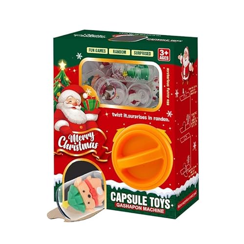 OBEST Twisted Ei Spielzeug, Weihnachtsmann Puppe Blind Box, Mini Verkaufsautomat mit 6 Weihnachtsdekorationen, Spaß und Kreative Kinder Weihnachtsei Kralle Maschine von OBEST