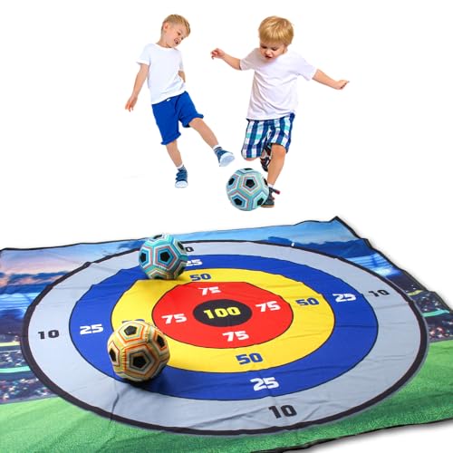 OBEST Fußball Spielset für Kinder, Fußball Spielmatte Set, 2 Stück Weich Spielzeug Sportspaß,für Garten Indoor Outdoor Spiele Kreative Geschenke von OBEST