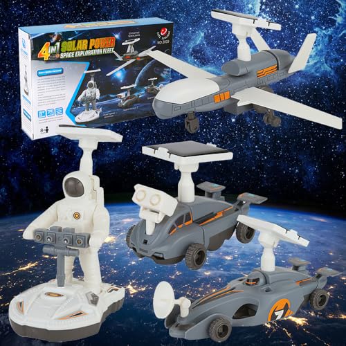 OBEST Solar Roboter Kinder Spielzeug,4-in-1 DIY STEM Experimente Bauspielzeug für Kinder,Weihnachten Geburtstag Ostern Geschenke Erziehen Spielzeug für ab 8 Jahre 9 10 11 12 13 14 Junge Mädchen von OBEST