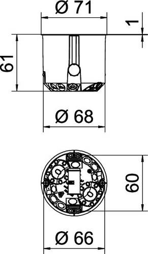 OBO Bettermann 2003814 Geräte-Verbindungsdose halogenfrei (Ø x T) 68mm x 61mm 250St. von OBO Bettermann