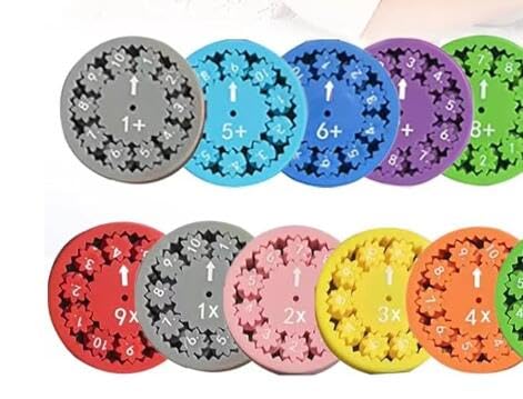 18-Stück Math Fidget Spinners, Lindert Stress Zappel Lernspiel Spielzeug, Mathe Fidget Spinner Mathematik, Additions Subtraktions Multiplikations Und Divisions Mathe Lernspiele Zappel Spielzeug von OBYJCA