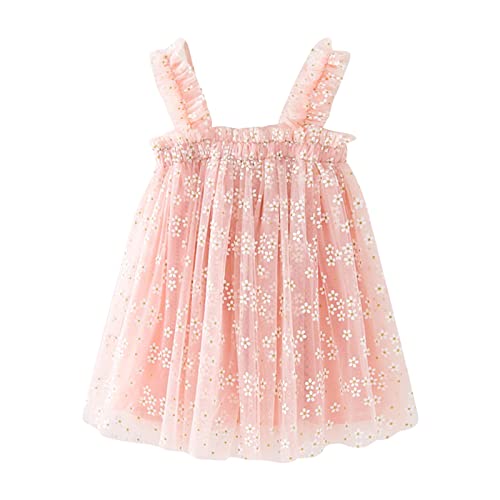 OBiQuzz Kleinkind ärmellose florale Tüll Prinzessin Kleid Tanzparty Kleider Kleidung Kinder Ballett (Pink, 2-3 Years) von OBiQuzz