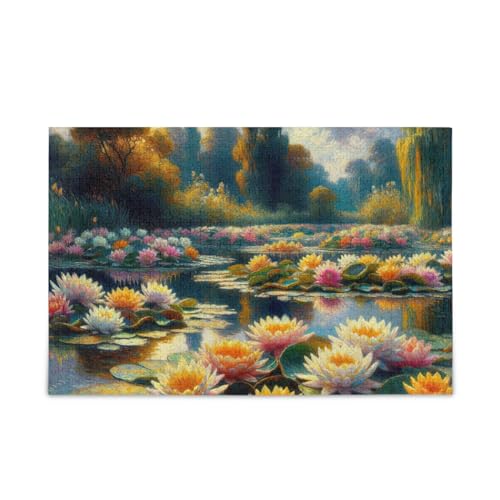 1000 Teile Puzzle, Lotusblüte, stabile 2 mm, Puzzleteile, lustiges Puzzle für Erwachsene und Kinder von ODAWA