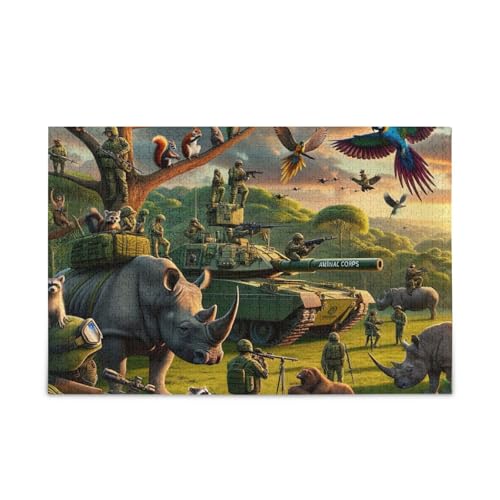 1000 Teile Puzzle Animal Corps herausforderndes Puzzle-Spiel für Erwachsene und Jugendliche von ODAWA